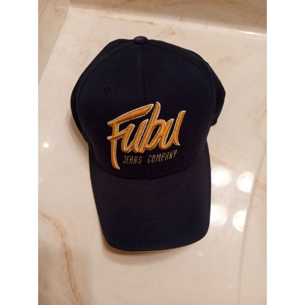 FUBU Hat Baseball Cap Mens Flexfit Large Blue Yellow